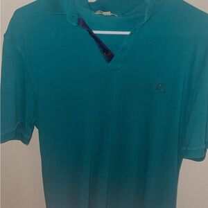 Burberry Teal Short Sleeve Polo